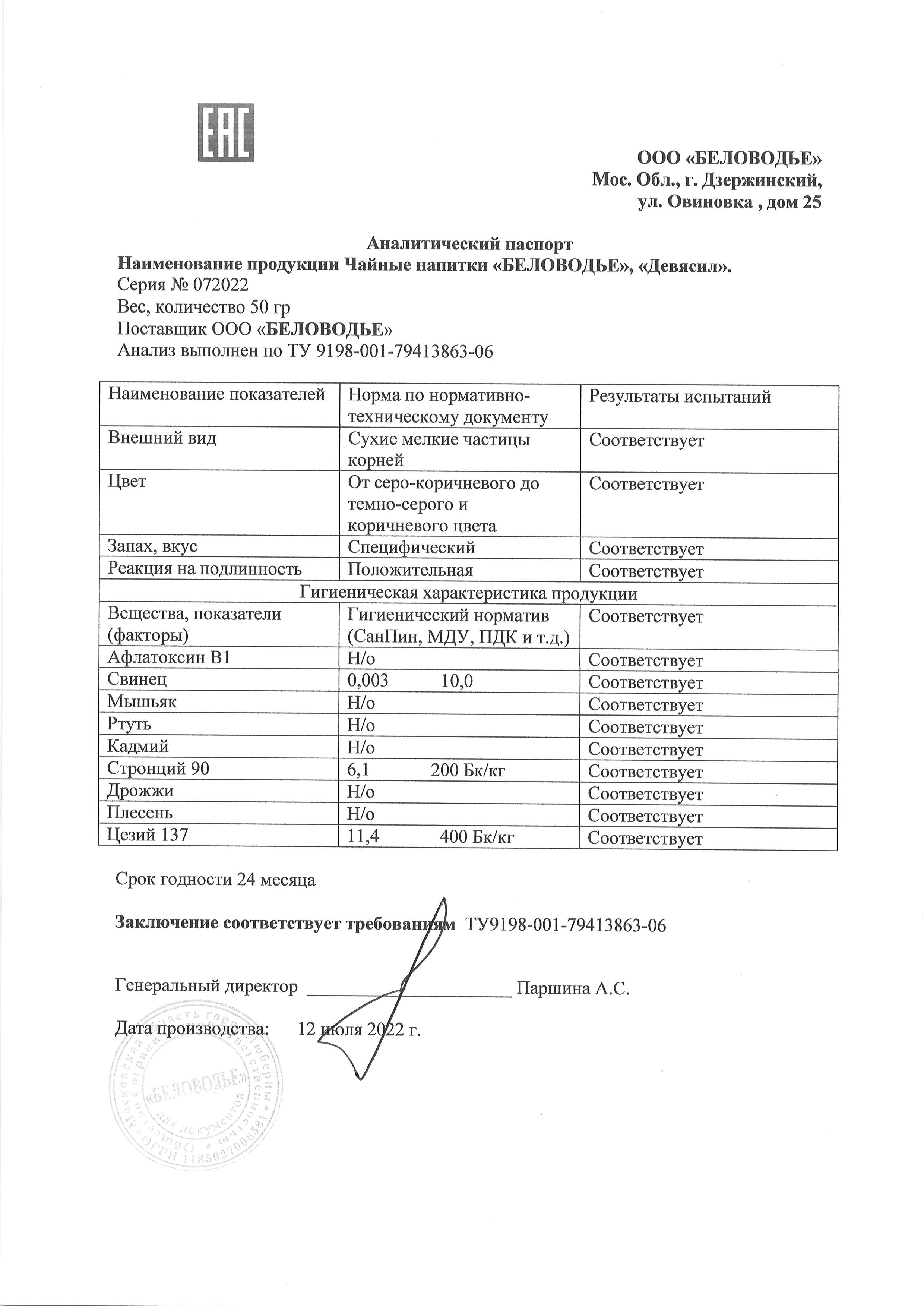 Паспорт №072022